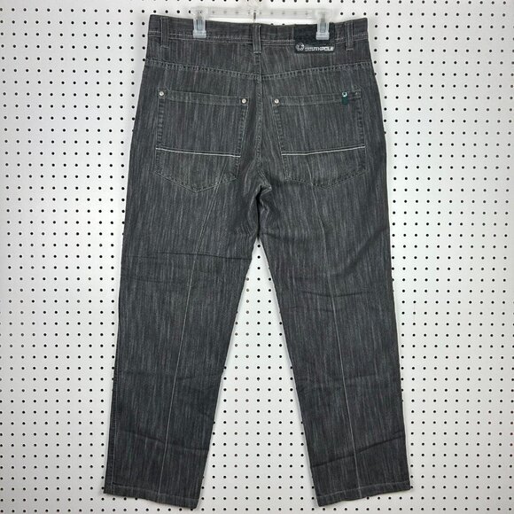 Southpole Goth Gray Baggy Jeans Sz 38x32 Wide Leg Denim Streetwear Skate Y2K 90s - Picture 1 of 7